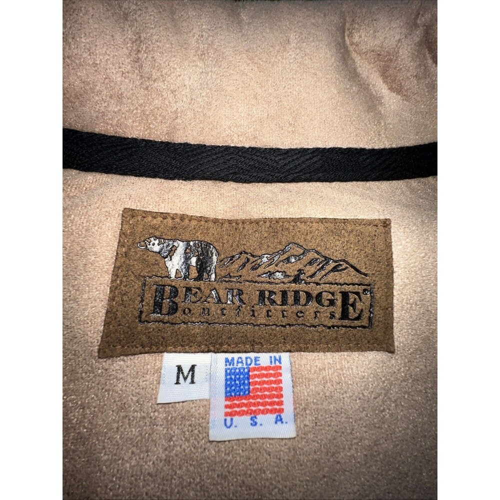 Bear Ridge Outfitters Red Fleece Blanket Jacket Horse Pattern Made In USA Size M - Picture 2 of 10